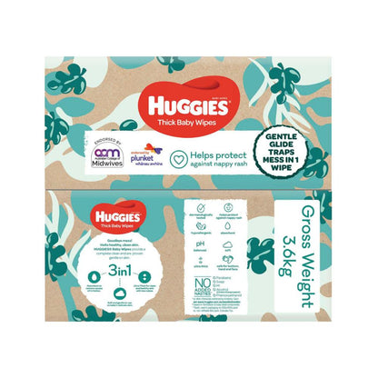 Huggies Thick Baby Wipes Fragrance Free - 400 pack