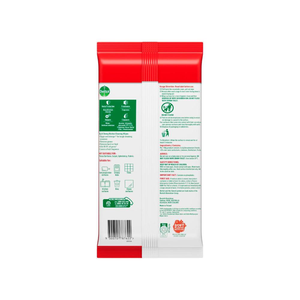 Dettol Big & Strong Disinfectant Lemon Lime Multipurpose Large eaning Wipes - 1 pack