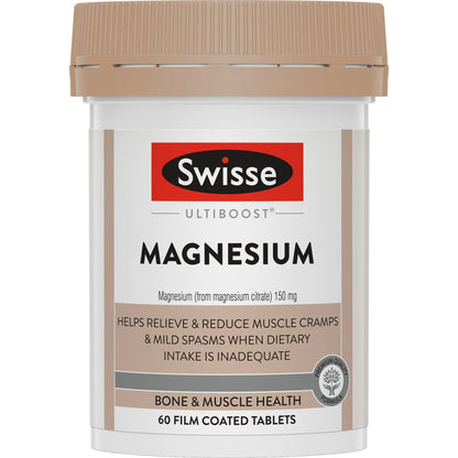 Swisse Ultiboost Magnesium Tablets For Bone And Muscle Health 60 Pack