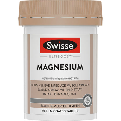 Swisse Ultiboost Magnesium Tablets For Bone And Muscle Health 60 Pack