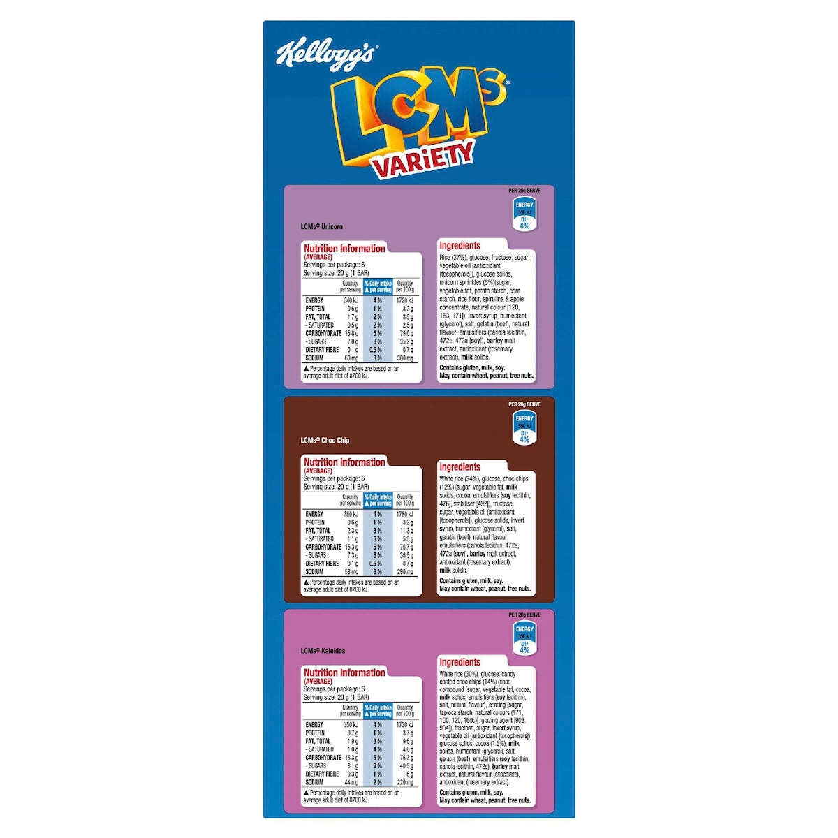 Kellogg's LCMs Variety Family Pack Bars 18 pack