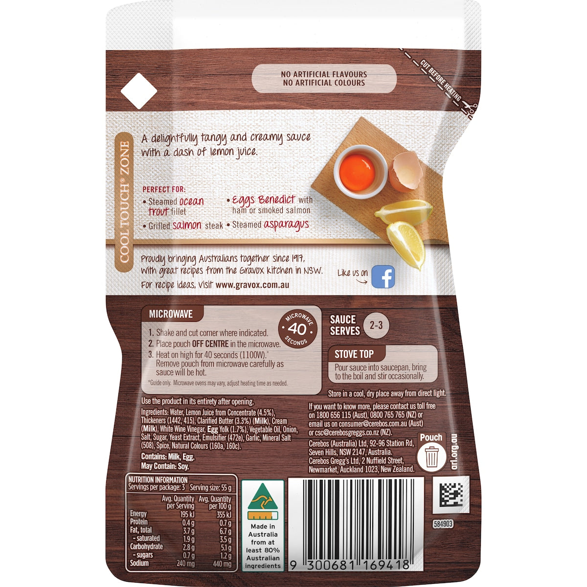 Gravox Hollandaise Liquid Sauce Pouch 165g