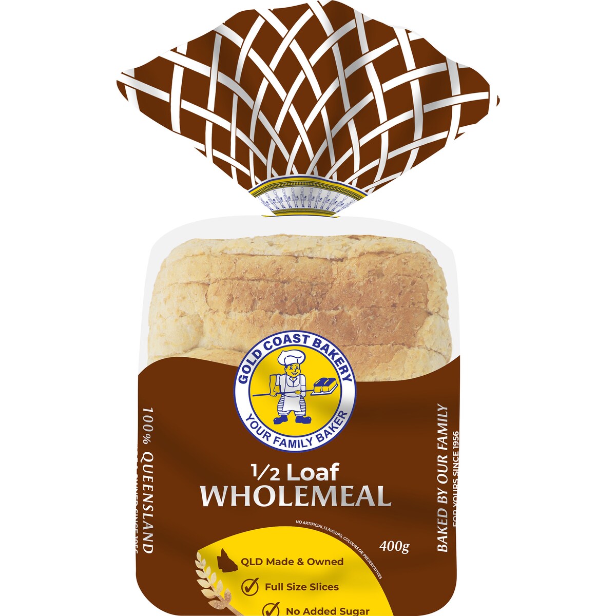 Gold Coast Bakery Wholemeal Half Loaf Slice 400g