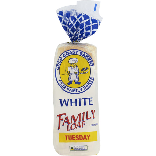 Gold Coast Bakery White Family Loaf Sliced 800g