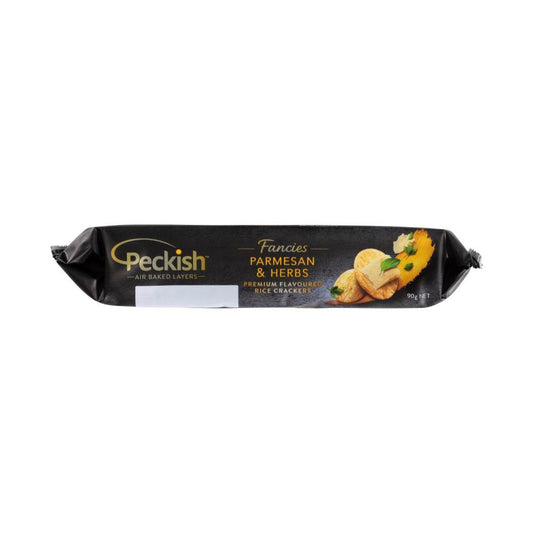 Peckish Fancies Rice Crackers Parmesan & Herbs - 90g