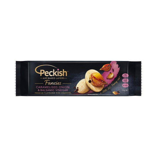 Peckish Fancies Rice Crackers Caramelised Onion - 90g