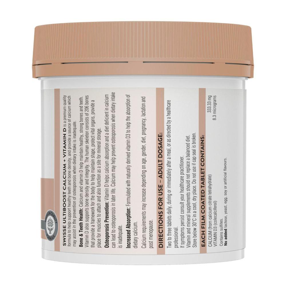 Swisse Ultiboost Calcium + Vitamin D For Bone Health Support - 150 pack