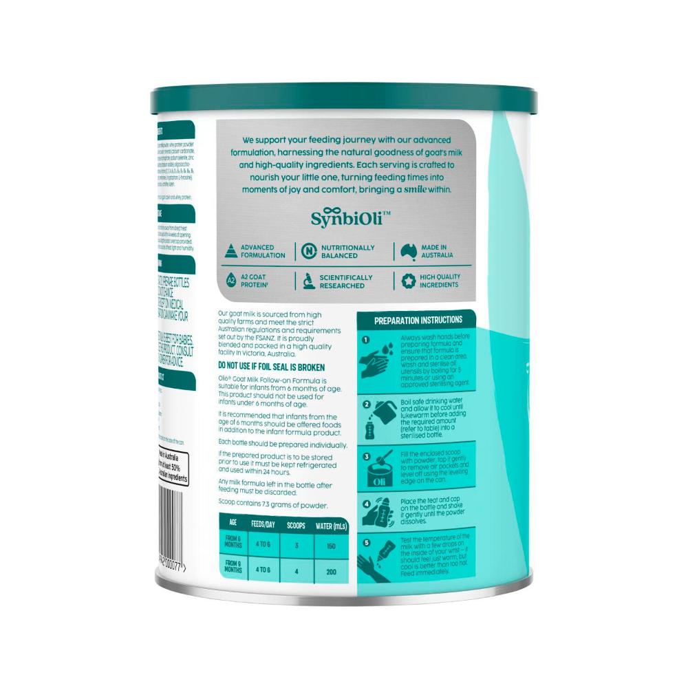 Oli6 Stage 2 Goat Milk Follow On Formula 6-12 Months - 800g