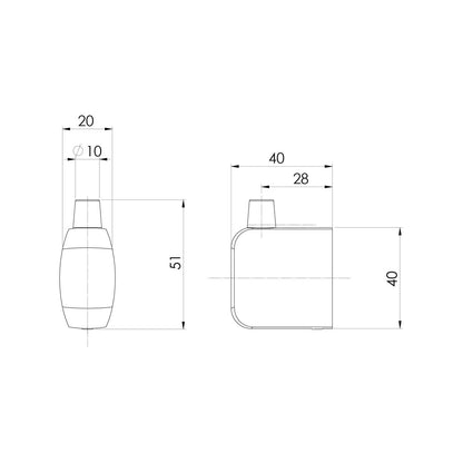 Phoenix Chrome Aplo Robe Hook - 55 x 50 x 70mm
