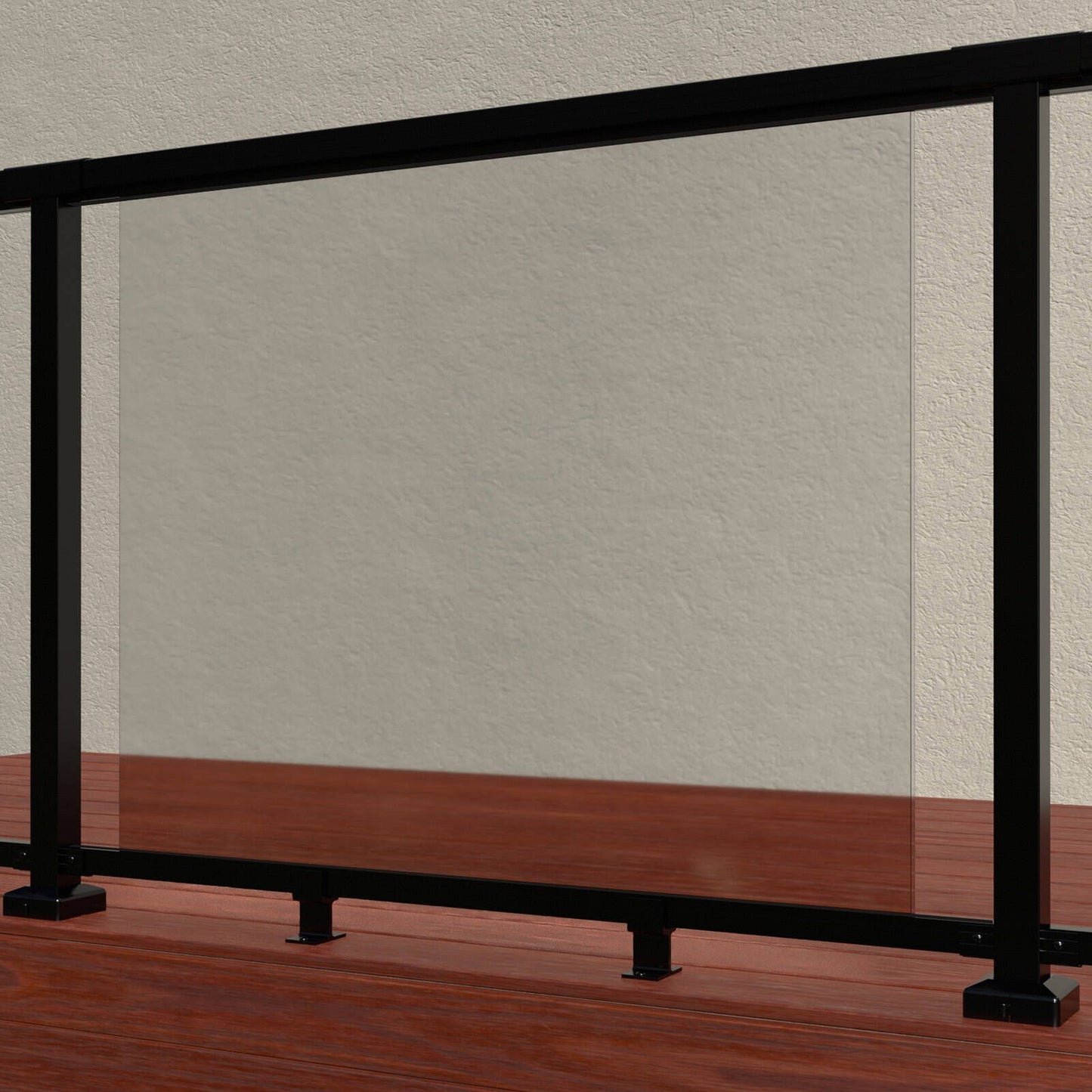 Peak Black Aluminium Deck Balustrade Support - 107 x 50mm - 2 Pack