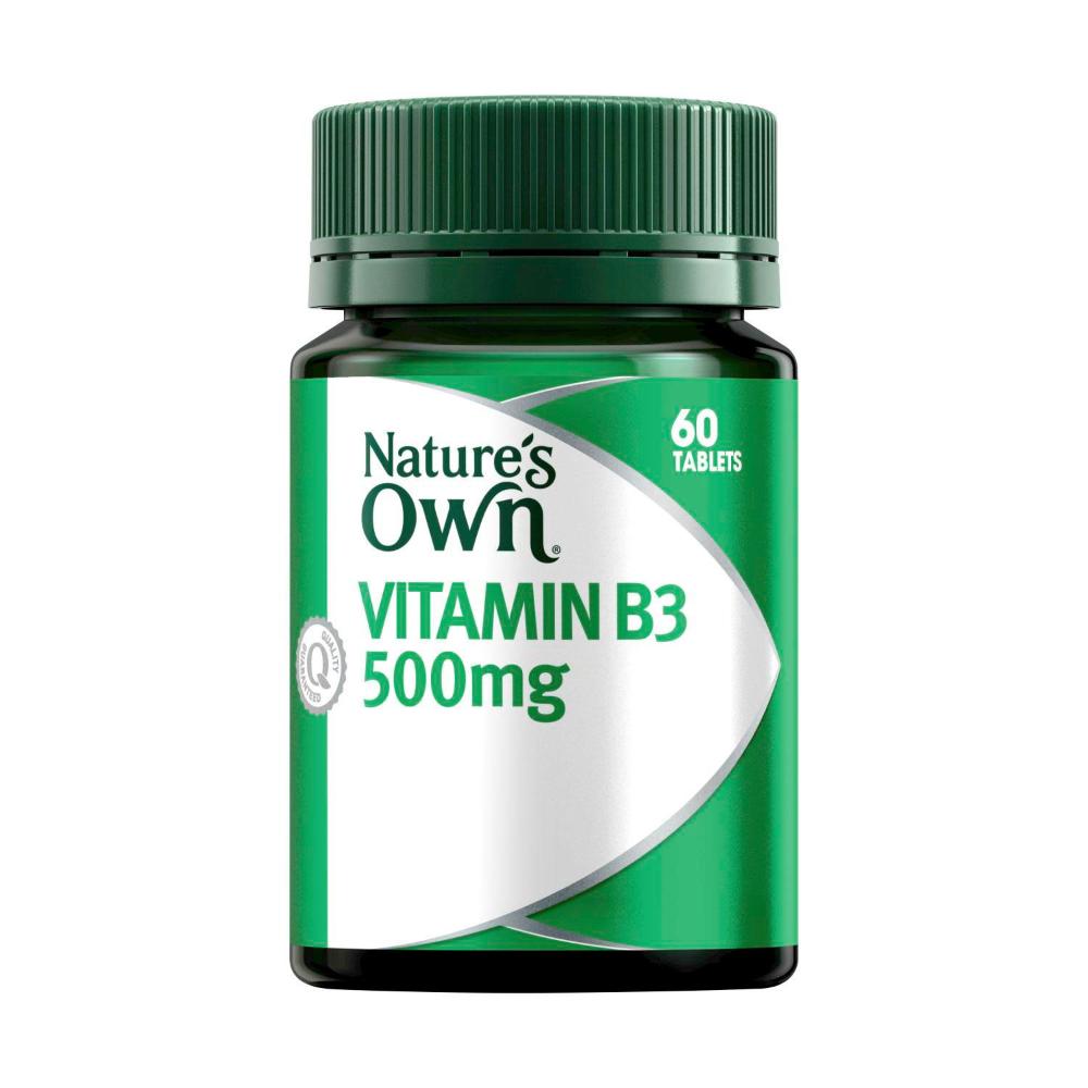 Nature's Own Vitamin B3 500mg Vitamin B Tablets For Energy - 60 pack