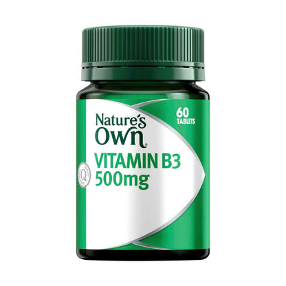 Nature's Own Vitamin B3 500mg Vitamin B Tablets For Energy - 60 pack