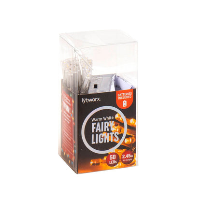 Lytworx Fairy Lights - 2.45m - Plastic - Warm White - 50 Pack