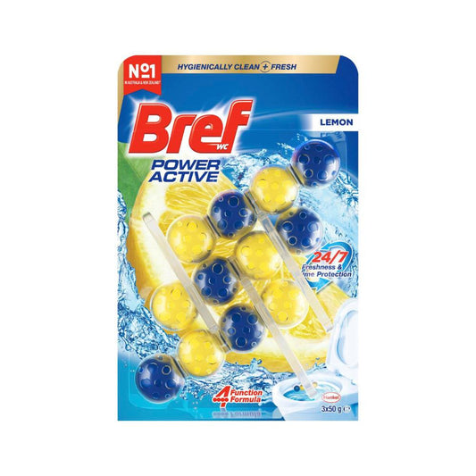 Bref Power Active Toilet Cleaner Rim Block Lemon 3x50g - 150g