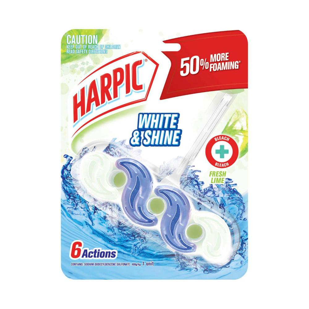 Harpic White & Shine Rimblock Fresh Lime Toilet Cleaner - 39g