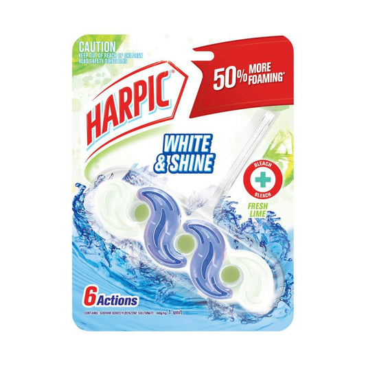 Harpic White & Shine Rimblock Fresh Lime Toilet Cleaner - 39g