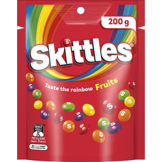 Skittles Fruits Chewy Lollies Party Share Bag 200g