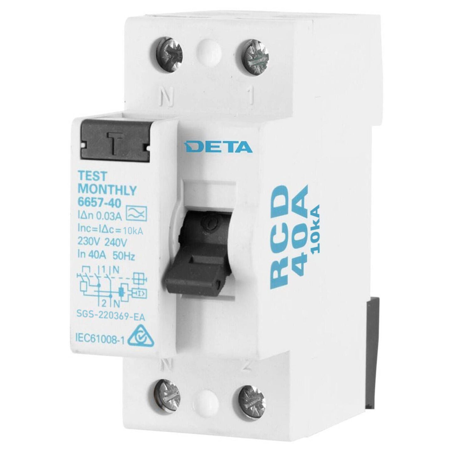 DETA Residual Current Operated Circuit Breaker - 40A - 36mm