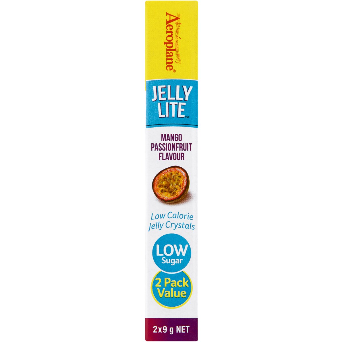 Aeroplane Jelly Lite Mango Passionfruit Low Calorie Jelly Crystals 2x9g