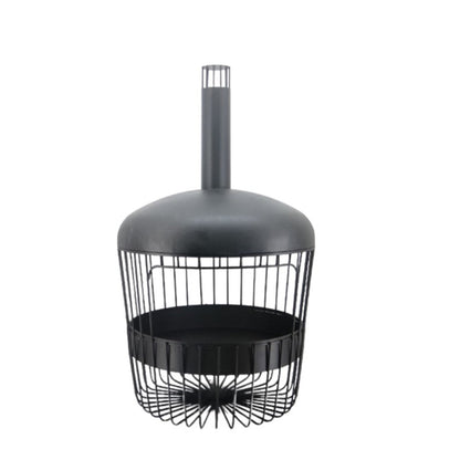Glow Bastion Chimenea GLOW2417 Black Steel Wood Burning