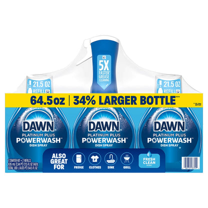 Dawn Platinum Plus Powerwash Dish Spray for Grease & Grime 3 Pack