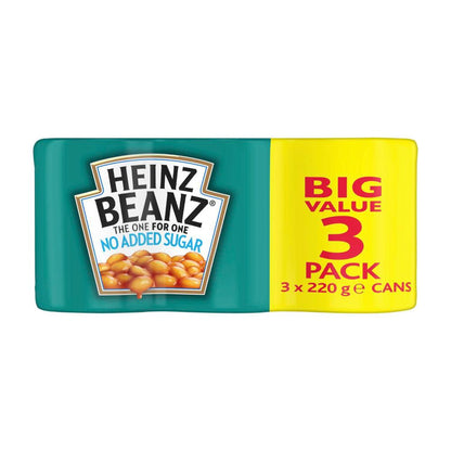 Heinz Baked Beans No Added Sugar 3 Pack - 220g