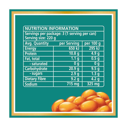 Heinz Baked Beans No Added Sugar 3 Pack - 220g