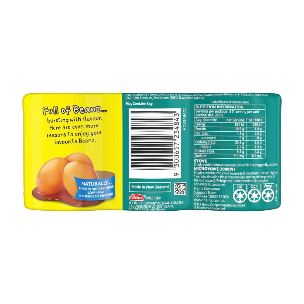 Heinz Baked Beans No Added Sugar 3 Pack - 220g