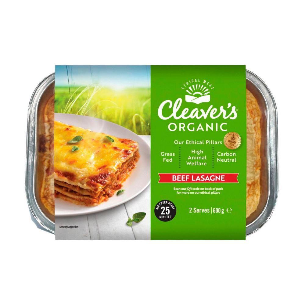 Cleaver's Organic Grass-fed Beef Lasagne - 600g