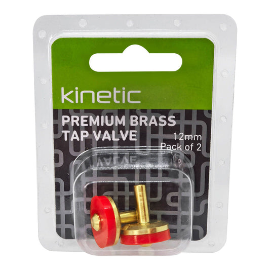 Kinetic 12mm Brass Premium Tap Valve - 2 Pack