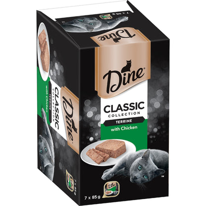 Dine Wet Cat Food Classic Terrine With Chicken Tray 85g X 7 Pack