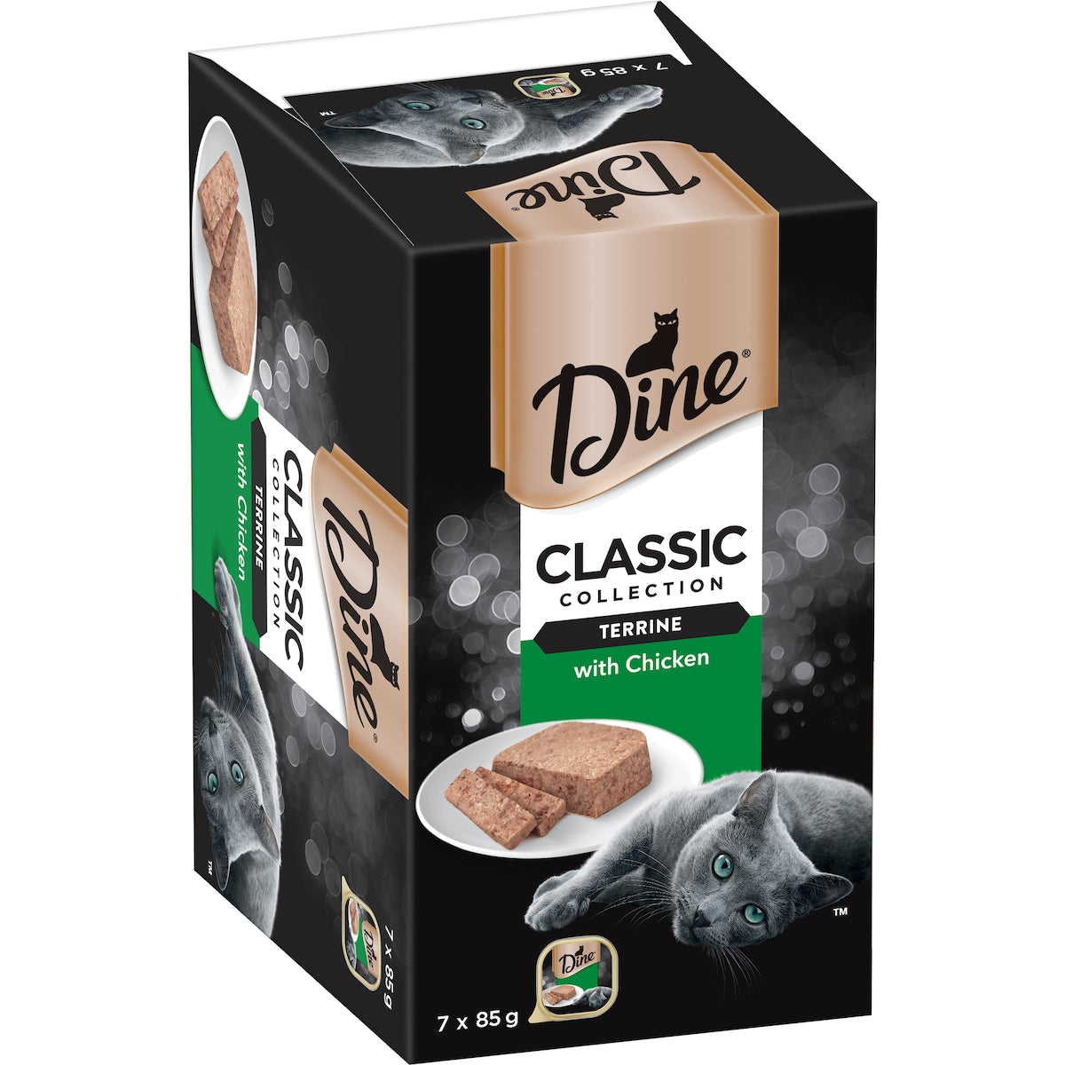 Dine Wet Cat Food Classic Terrine With Chicken Tray 7 Pack