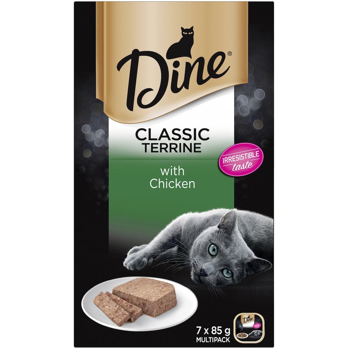 Dine Wet Cat Food Classic Terrine With Chicken Tray 85g X 7 Pack