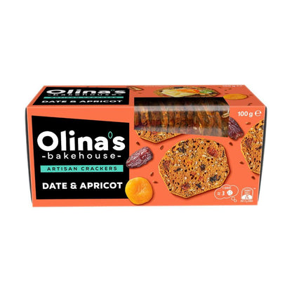 Olina's Bakehouse Artisan Crackers Date & Apricot - 100g