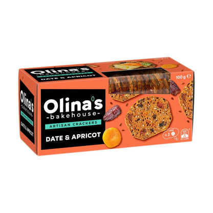 Olina's Bakehouse Artisan Crackers Date & Apricot - 100g