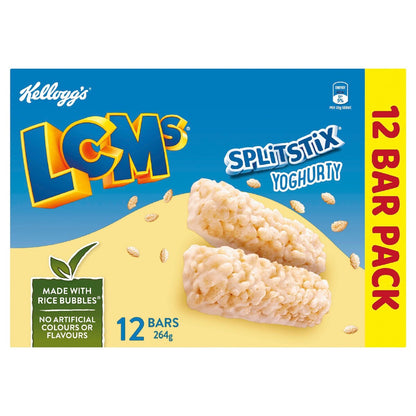 Kellogg's LCMs Split Stix Yoghurty Rice Bubbles Snack Bars 12 pack