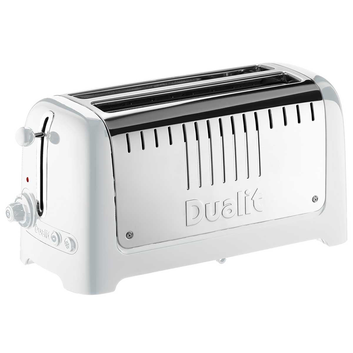 Dualit Long Slot Lite Toaster DU46031 Gloss White Stainless Steel 260mm