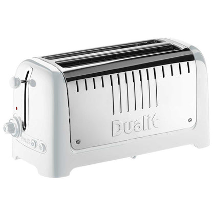Dualit Long Slot Lite Toaster DU46031 Gloss White Stainless Steel 260mm