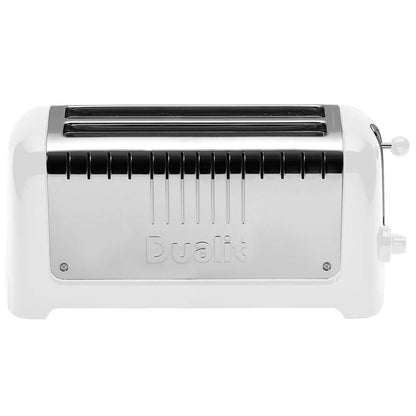 Dualit Long Slot Lite Toaster DU46031 Gloss White Stainless Steel 260mm
