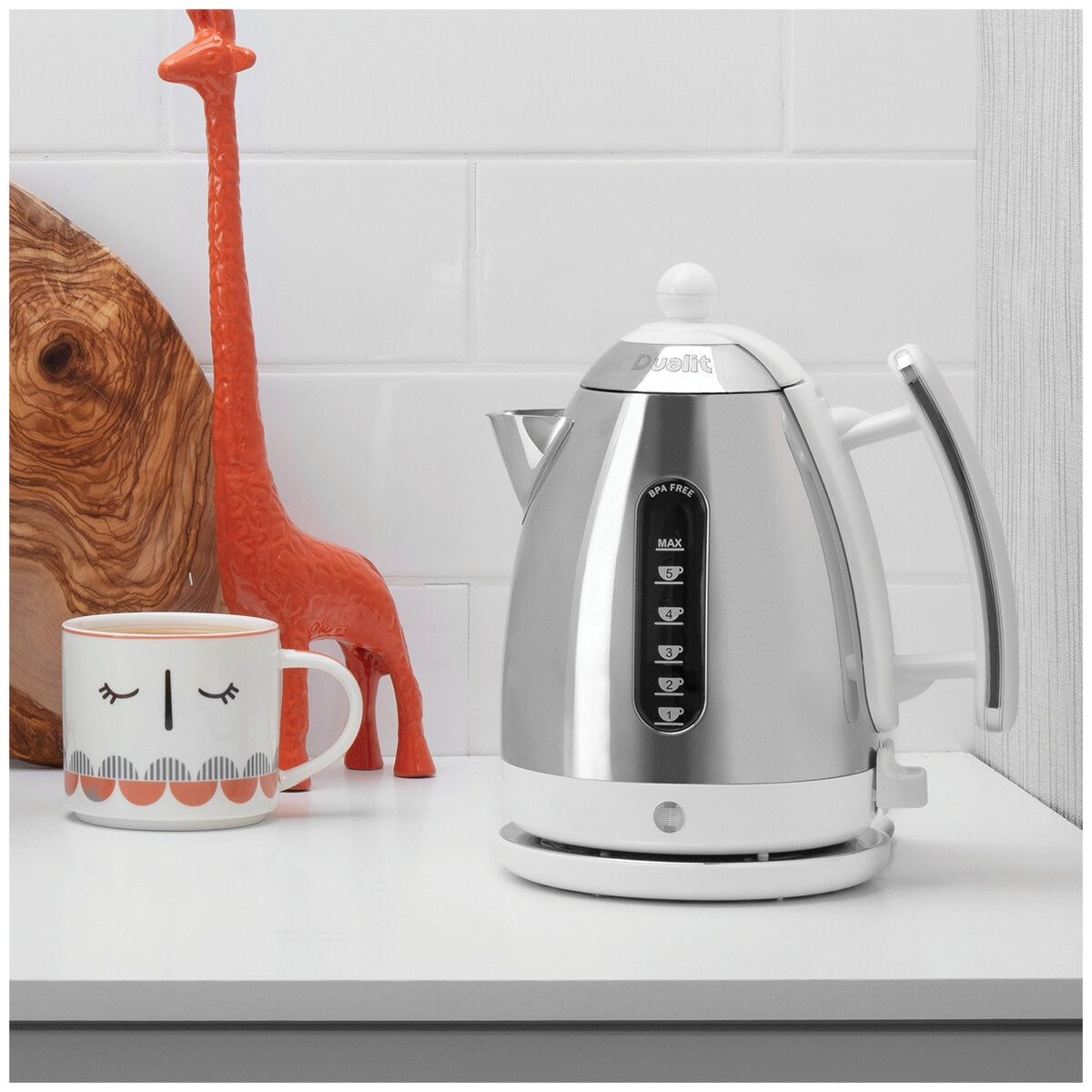 Dualit Lite Jug Kettle 1.5L Gloss White DU72041 Fast Boil & Easy Pour