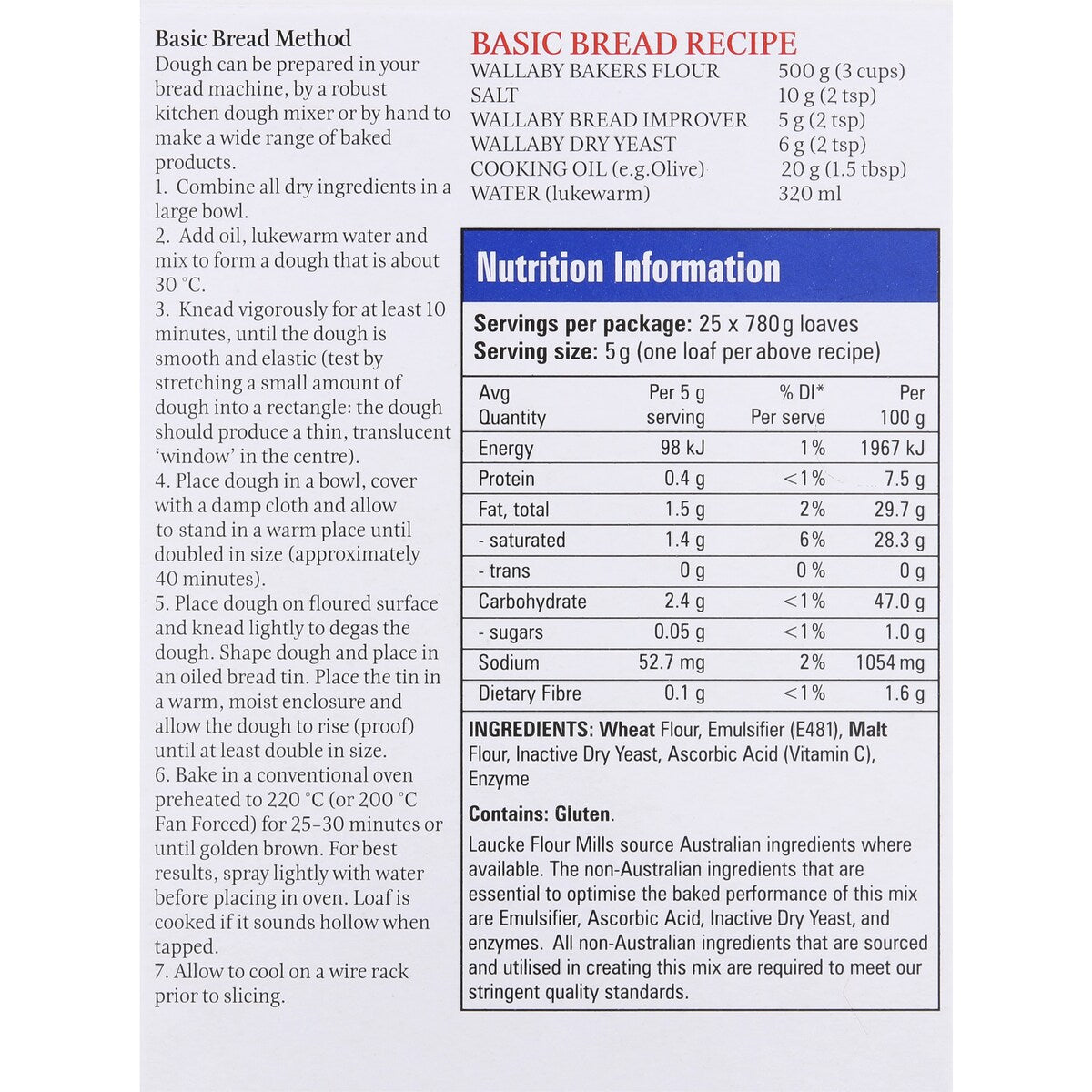 Wallaby Bread Improver 125g Each