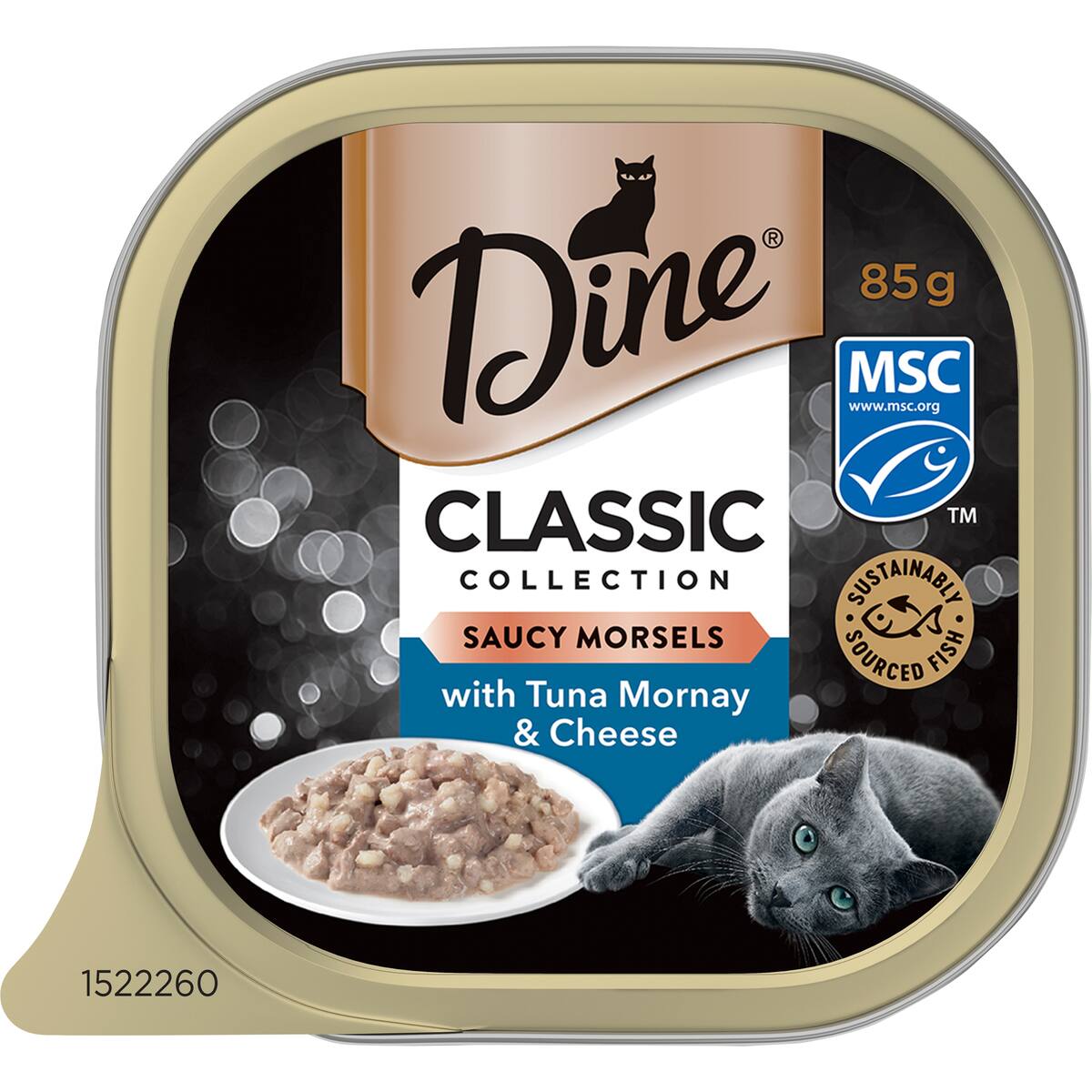 Dine Adult Wet Cat Food Saucy Morsels With Tuna & Cheese 85g