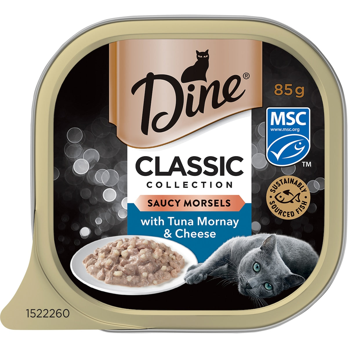 Dine Adult Wet Cat Food Saucy Morsels with Tuna & Cheese 85g