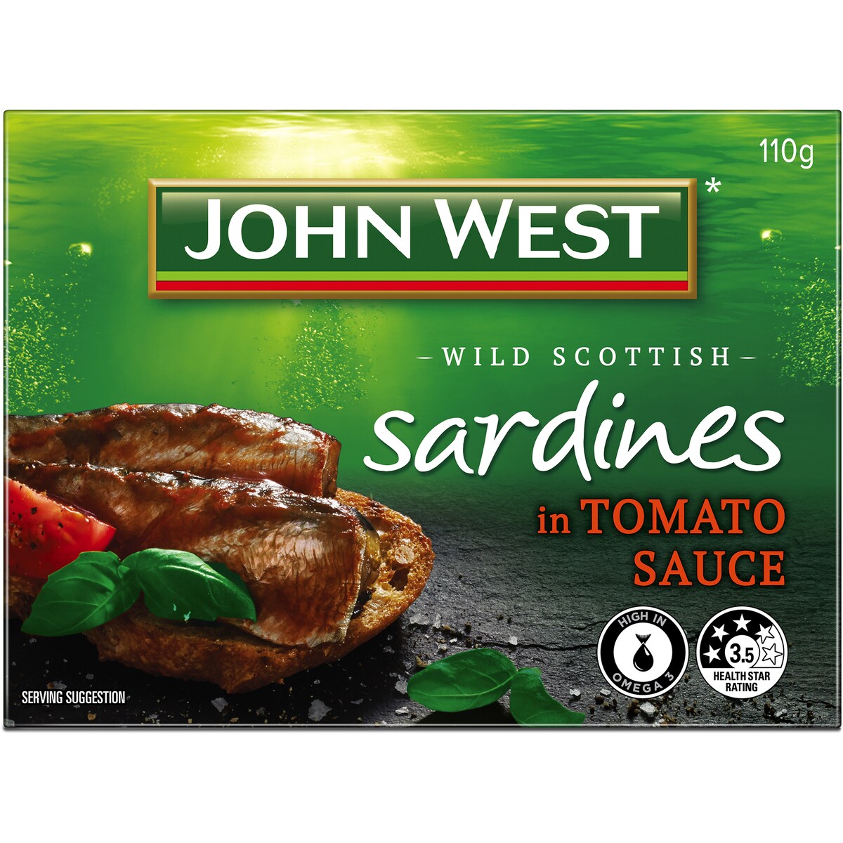 John West Wild Brisling Sardines In Tomato Sauce 110g