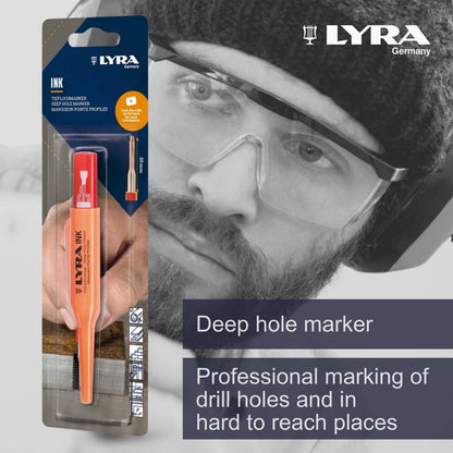 Lyra Red Deep Hole Permanent Construction Marker - 35mm Tip