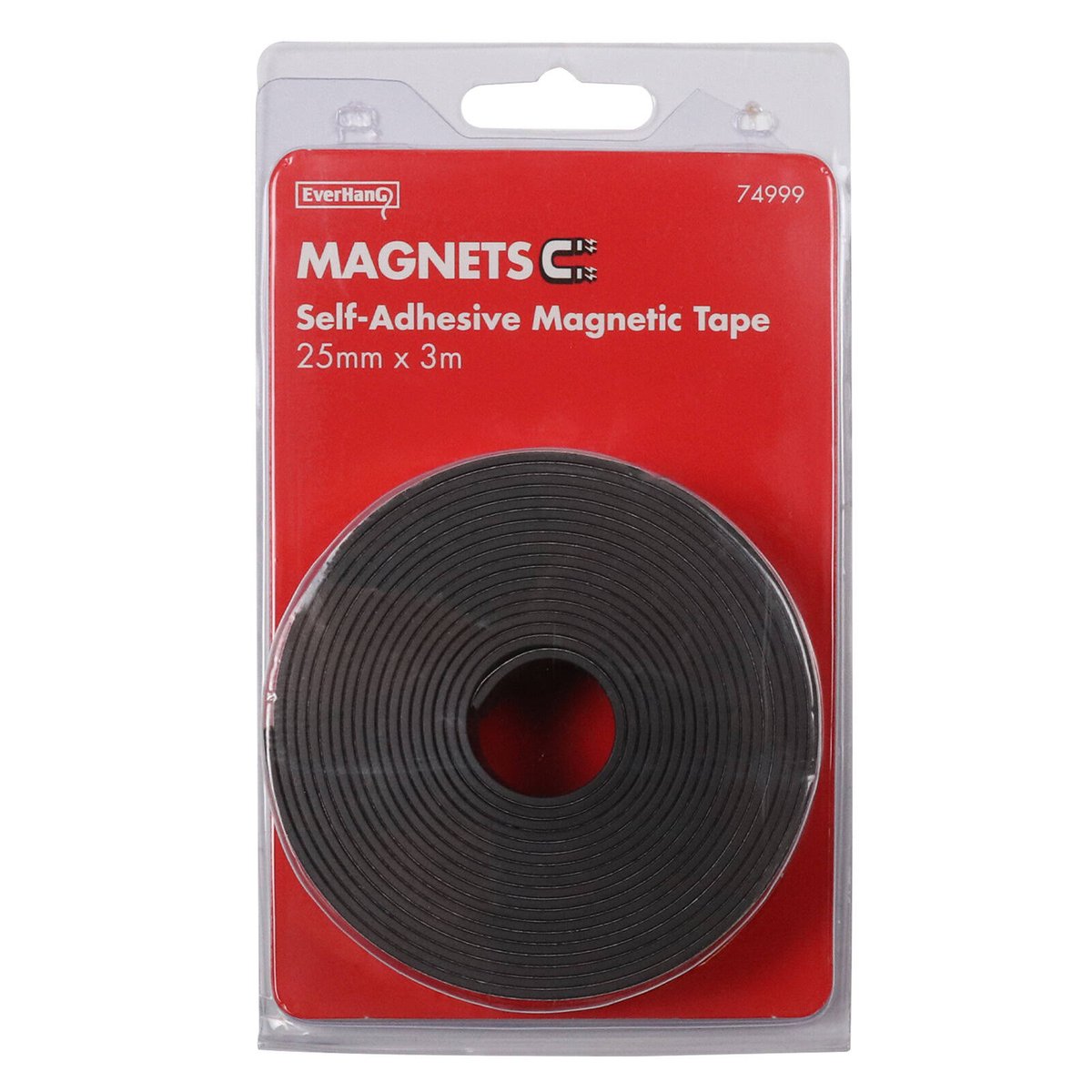 Everhang Magnetic Strip - 3m x 25mm - Flexible Adhesive - Strong Hold
