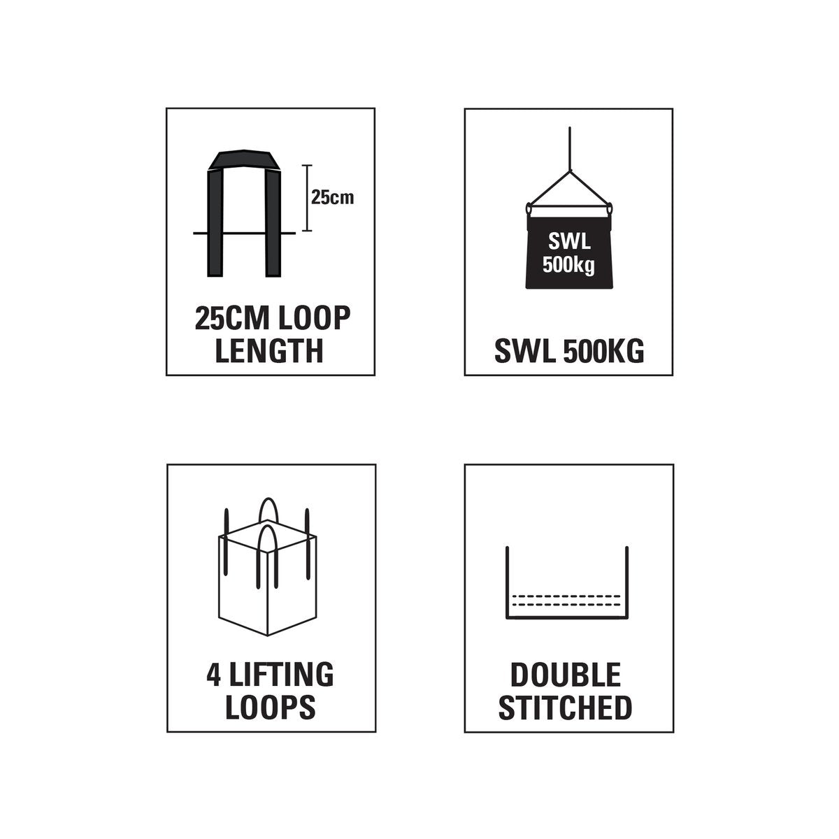 Gorilla Bulk Lifting Bag - 60 x 60 x 80cm - Polypropylene - 500kg Capacity
