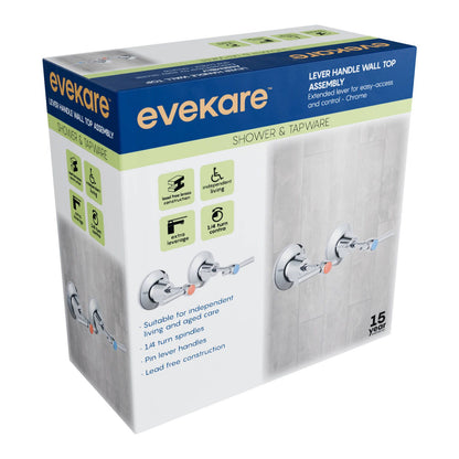 Evekare Chrome 1/4 Turn Pin Lever Wall Top Assembly - 150mm