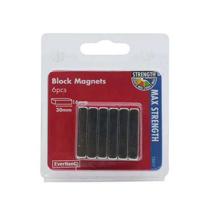 Everhang Neodymium Magnet Block - 30 x 10mm - 6 Pack