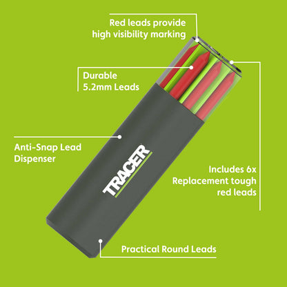 Tracer Pro 5 Replacement Leads - 5.2mm - 6 Pack - Red